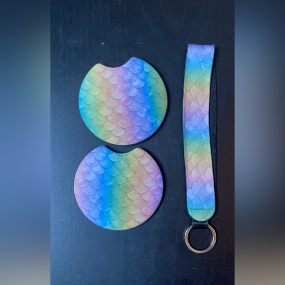 Mermaid Car Coaster & Keychain Set | Car Accessories - Picture 3 of 11